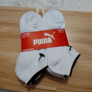 Puma 6 Pairs Low Cut Cushioned Socks Women's One Size Fits Most NWT